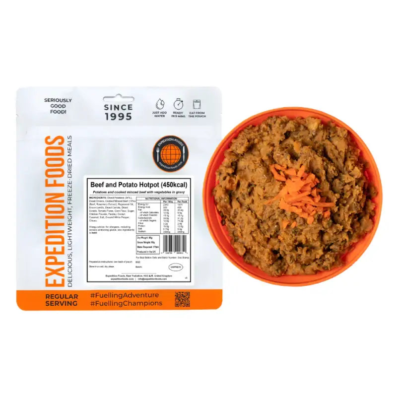 Beef & Potato Hotpot Pouches - Single 450Kcal Pouch - Freeze Dried Food
