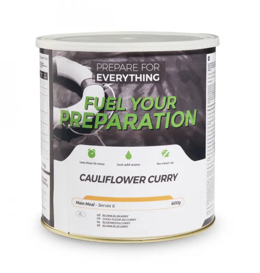 Cauliflower Curry - Box of 6 x 600g Tins - 36 Servings - Freeze Dried Food