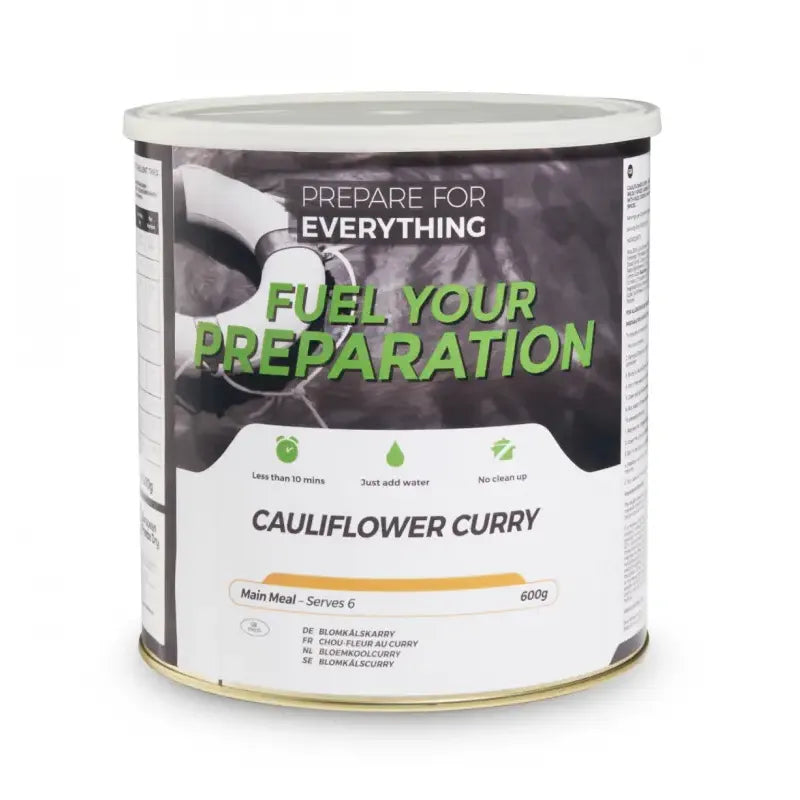 Cauliflower Curry - Box of 6 x 600g Tins - 36 Servings - Freeze Dried Food