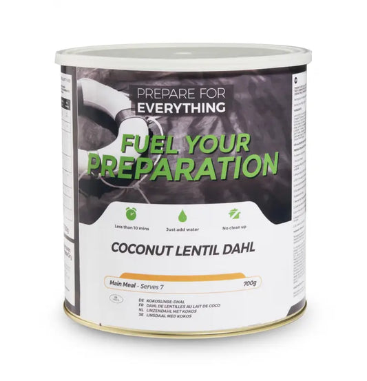Coconut Lentil Dhal - Box of 6 x 700g Tins - 42 Servings - Freeze Dried Food