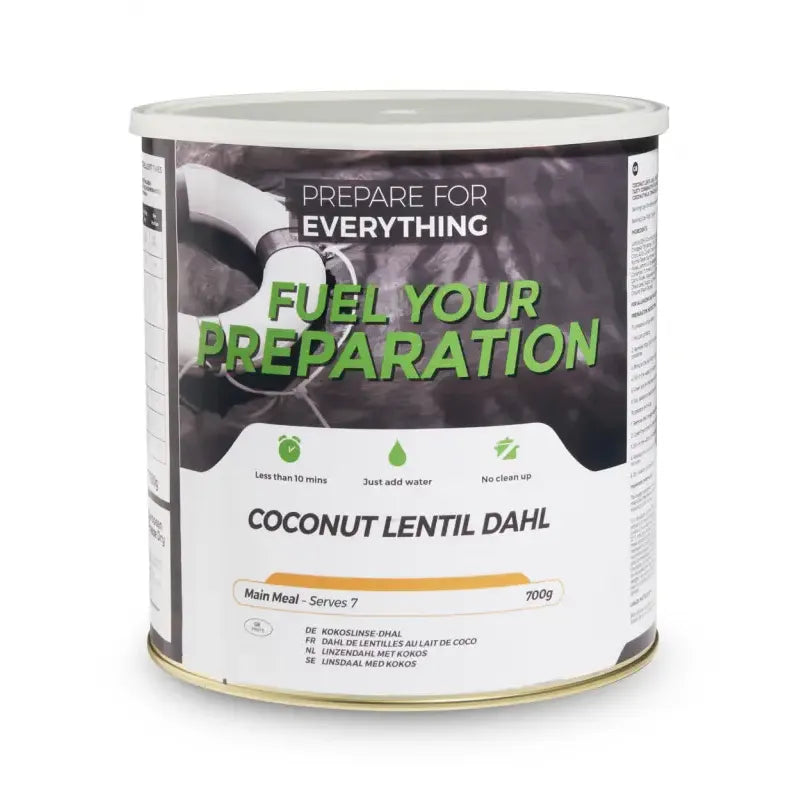 Coconut Lentil Dhal - Box of 6 x 700g Tins - 42 Servings - Freeze Dried Food
