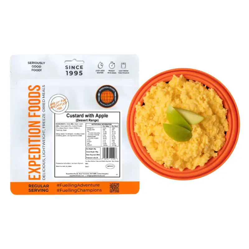 Custard with Apple Pouches - Single 450Kcal Pouch - Freeze Dried Food