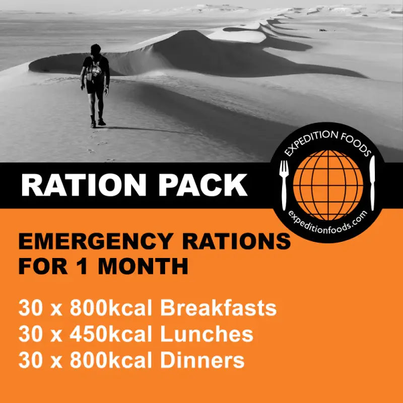 Expedition Foods Emergency Rations for 1 Month (Pouches) - Freeze Dried Food