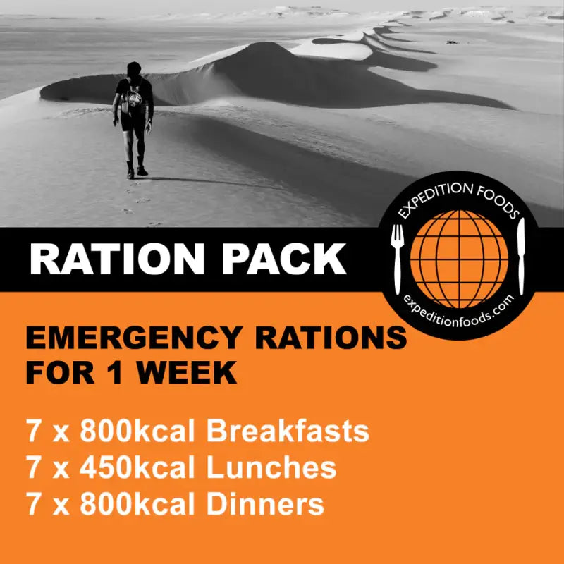 Expedition Foods Emergency Rations for 1 Week (Pouches) - Freeze Dried Food