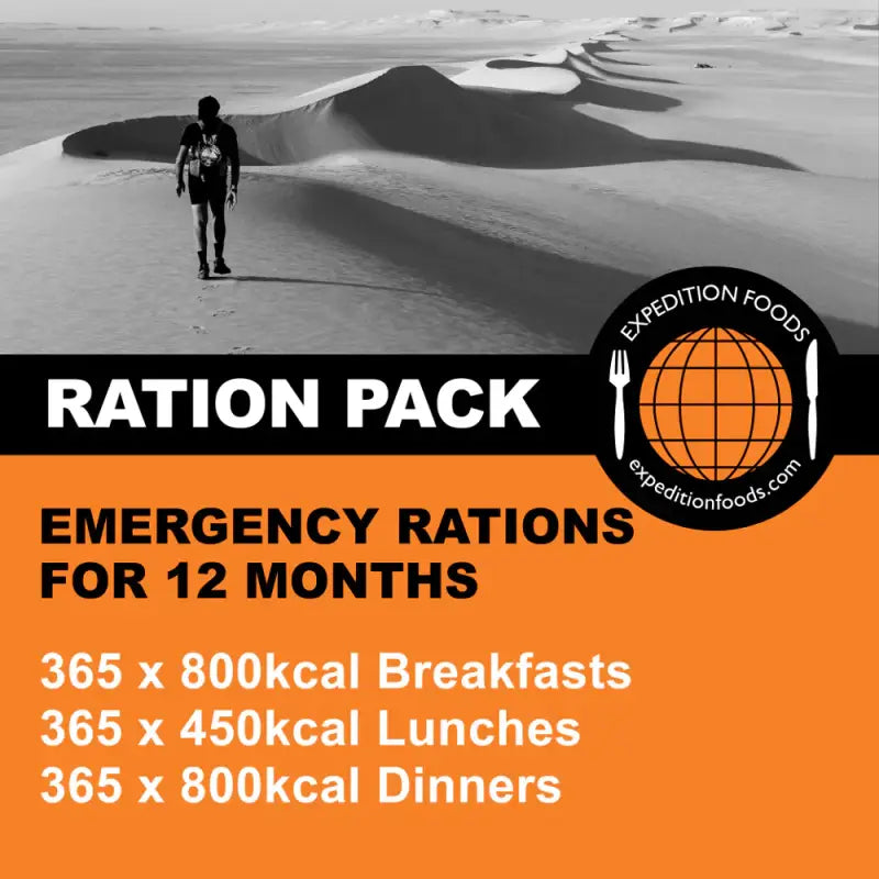 Expedition Foods Emergency Rations for 12 Months (Pouches) - Freeze Dried Food