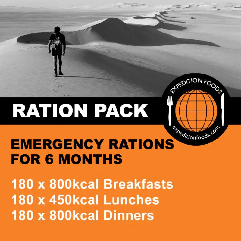 Expedition Foods Emergency Rations for 6 Months (Pouches) - Freeze Dried Food