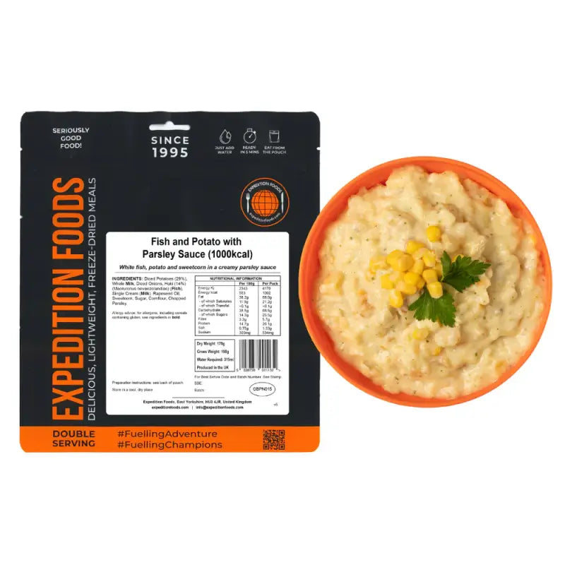 Fish and Potato with Parsley Sauce Pouches - Single 1000Kcal Pouch - Freeze Dried Food