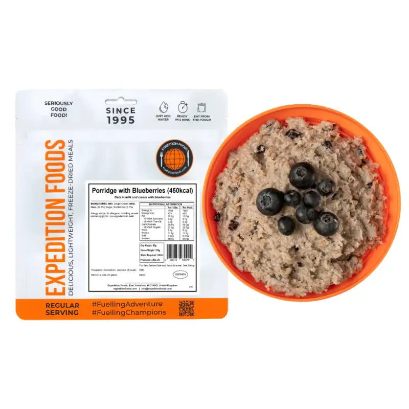 Freeze Dried Oats with Long Shelf Life and Easy Preparation - Single 450Kcal Pouch - Freeze Dried Food