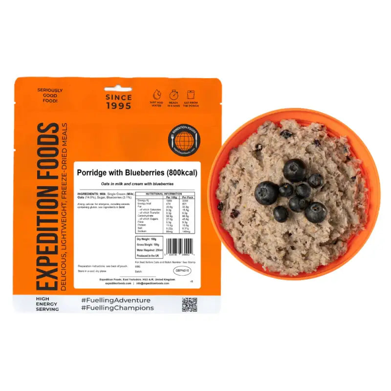 Freeze Dried Oats with Long Shelf Life and Easy Preparation - Single 800Kcal Pouch - Freeze Dried Food