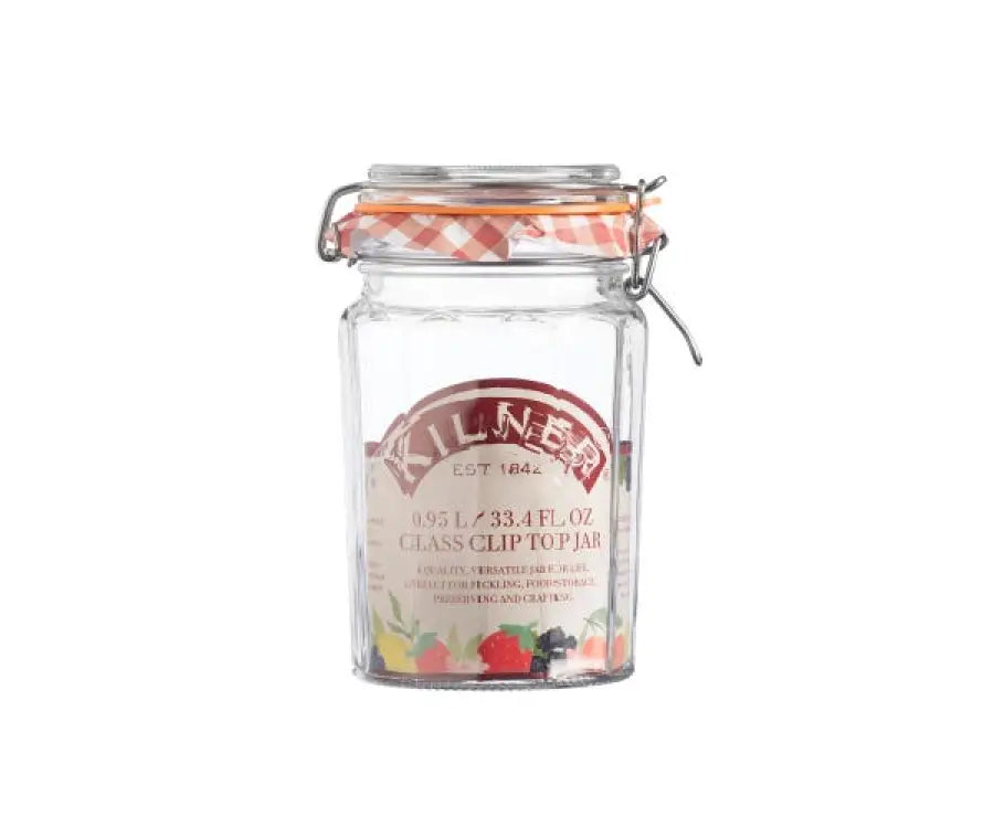 Kilner® Facetted Clip Top Jar 0.95 Litre x 12 - Glass Jar