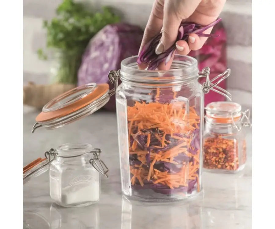 Kilner® Facetted Clip Top Jar 0.95 Litre x 12 - Glass Jar
