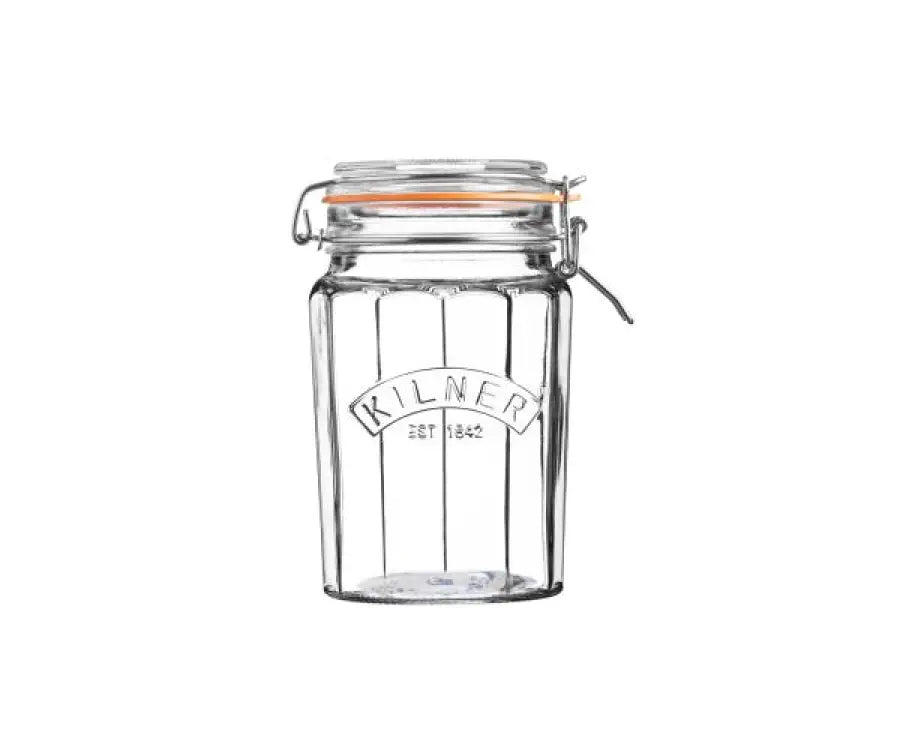 Kilner® Facetted Clip Top Jar 0.95 Litre x 12 - Glass Jar