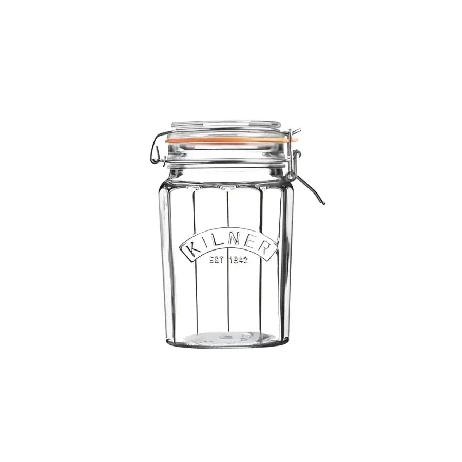 Kilner® Facetted Clip Top Jar 0.95 Litre x 12 - Glass Jar