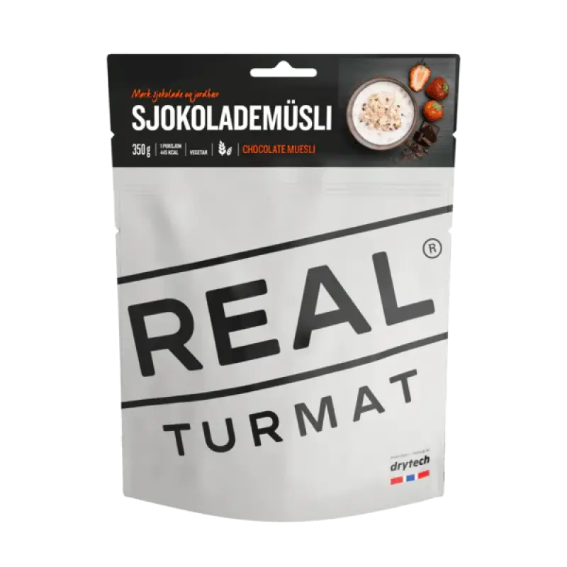 Real Turmat Chocolate Muesli Pouches - BULK BUY - Freeze Dried Food