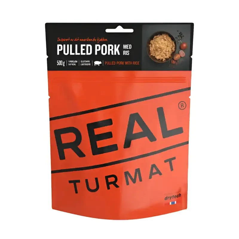 Real Turmat Pulled Pork with Rice Pouches - BULK BUY - Freeze Dried Food