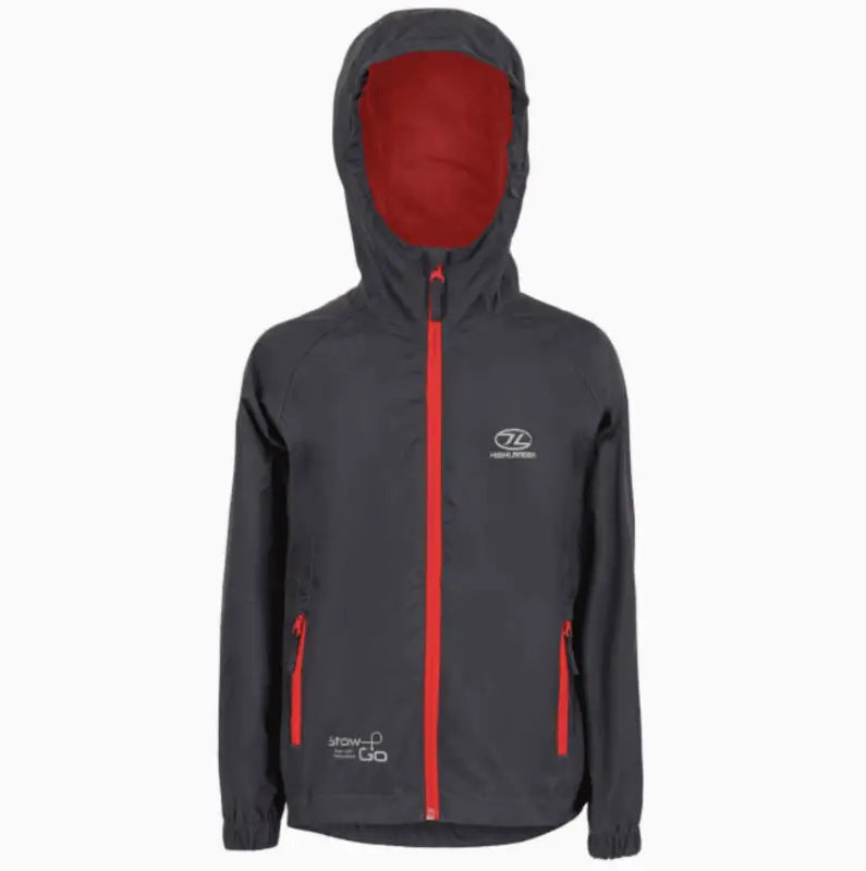 Stow And Go Kids Waterproof Jacket - HH 6000mm - Charcoal - 5/6 Years - Waterproof Jacket