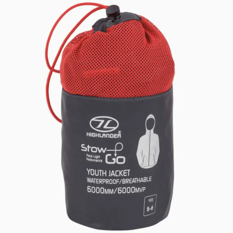 Stow And Go Kids Waterproof Jacket - HH 6000mm - Charcoal - Waterproof Jacket