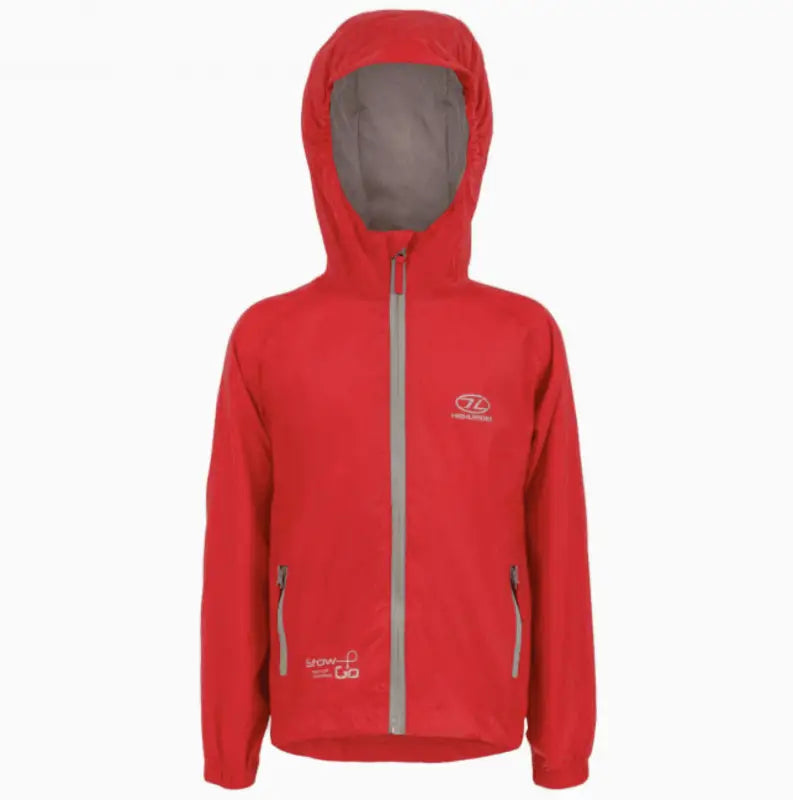Stow And Go Kids Waterproof Jacket - HH 6000mm - Red - Waterproof Jacket