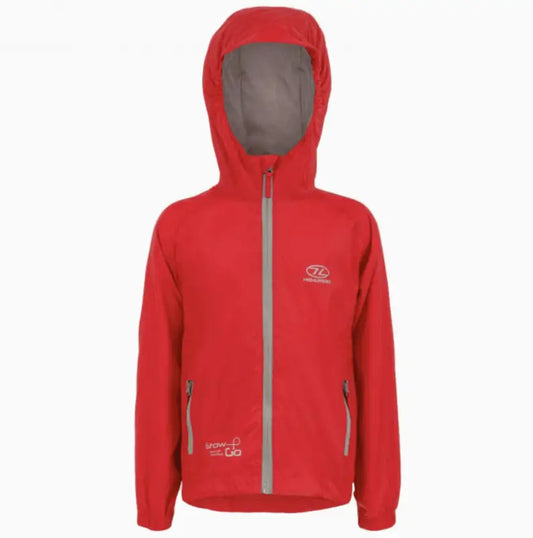 Stow And Go Kids Waterproof Jacket - HH 6000mm - Red - Waterproof Jacket