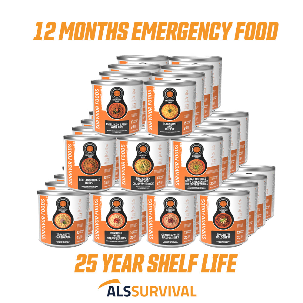 Survivor Foods – 12 Months Emergency Food Tins