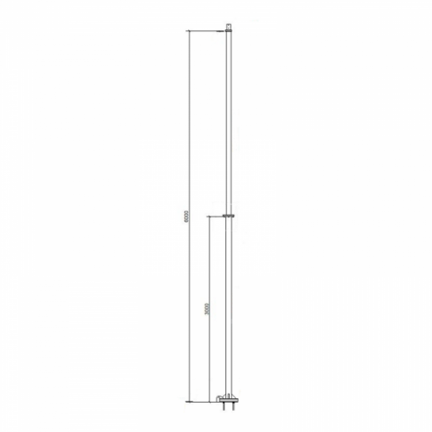 Galvanised Steel Mounting Pole for 1-3KW Wind Turbines - 6m