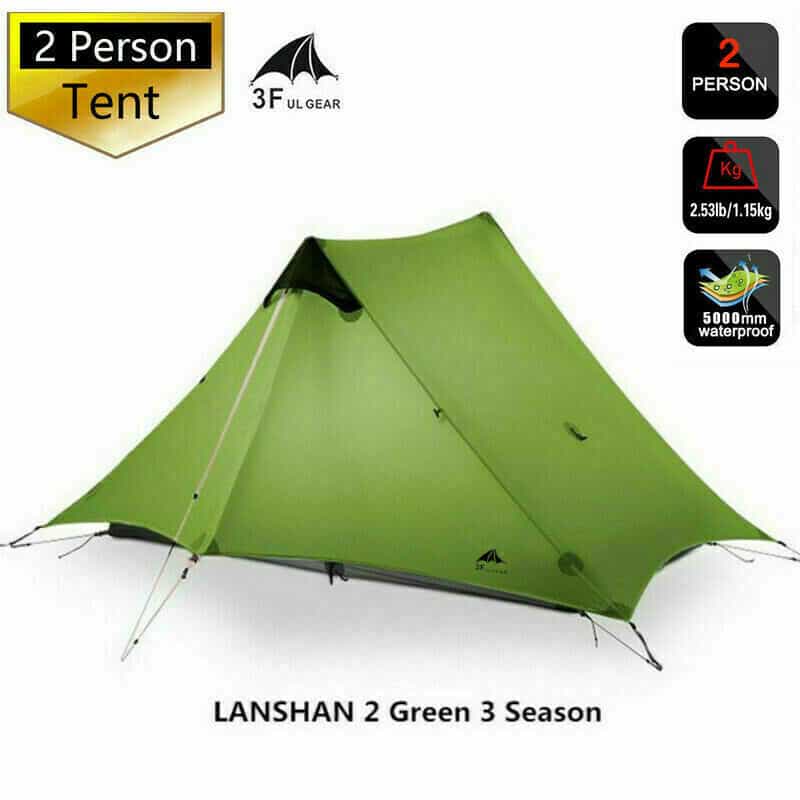 3F UL Gear Lanshan 2 Classic 3-Season Tent - Green (T Zip)