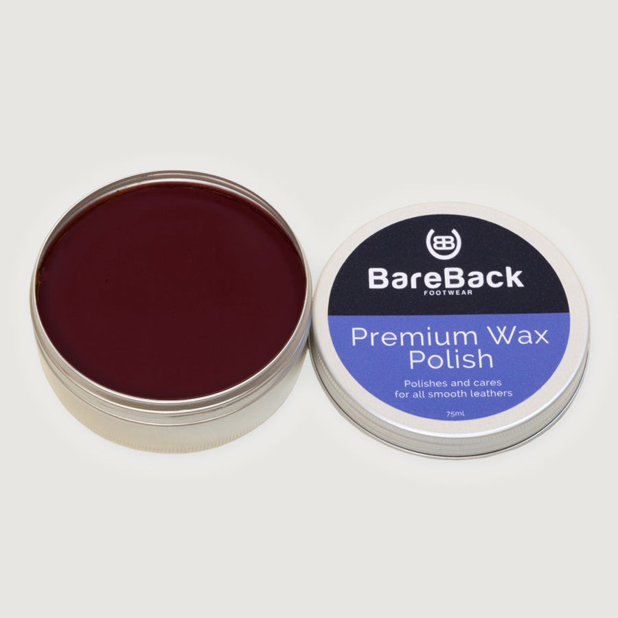 Bareback Footwear Premium Wax Polish- Available in 6 colours 75ml