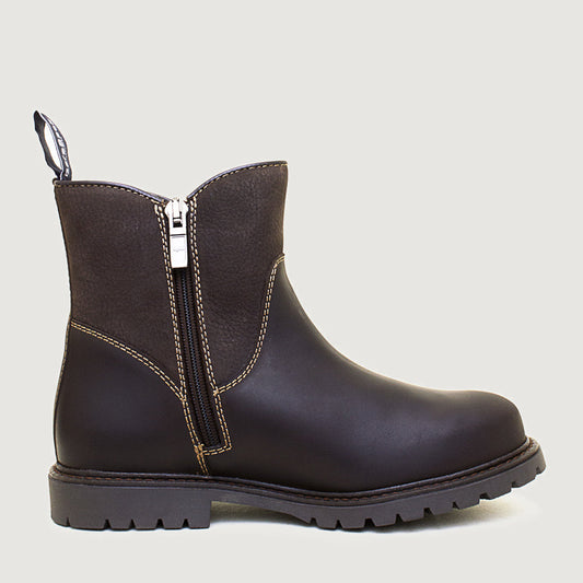 Quebec Waterproof Zip Up Ankle Boots - Brown