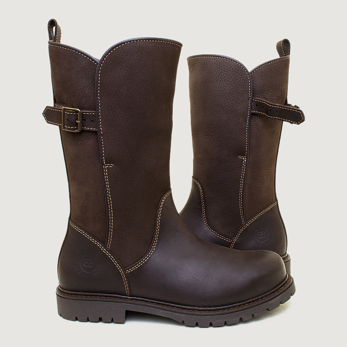 Quebec Waterproof Zip-up Wool Lined Boots - Brown