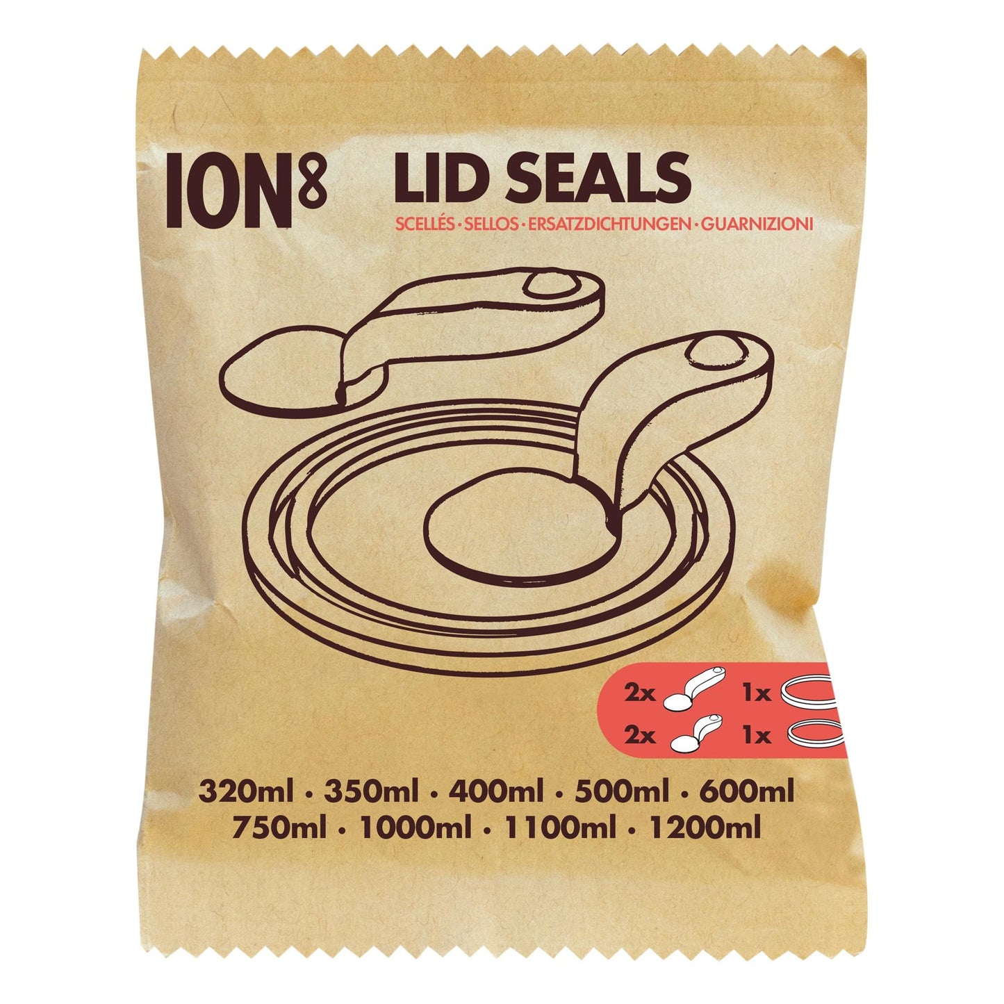 ION8 Leak Proof Water Bottle Accessory, Replacement Seals New Style