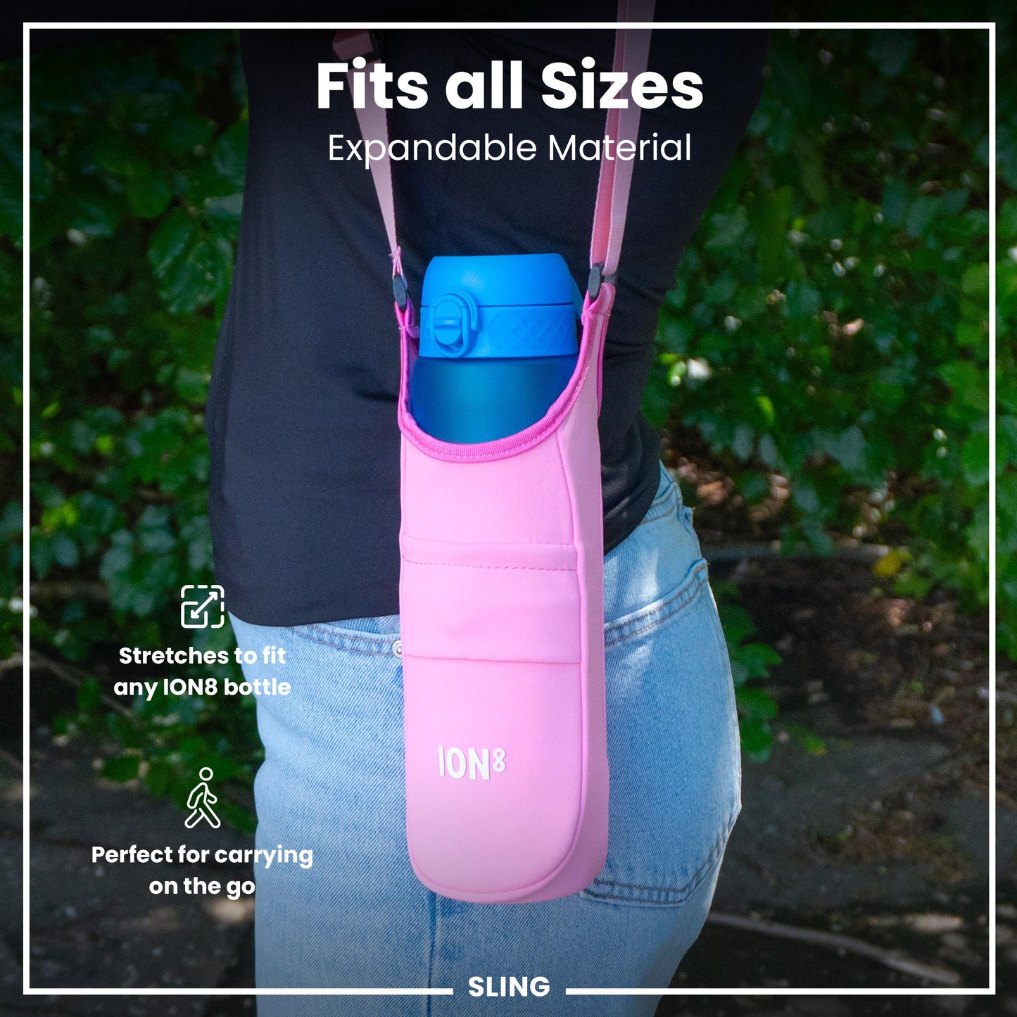 Lightweight, Sling Bottle Bag, Pink