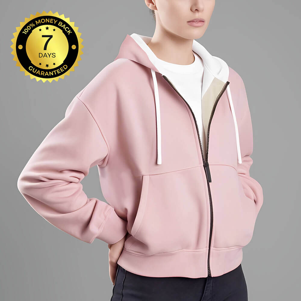 Ladies Knife Resistant Anti Slash Hooded Top in Pink