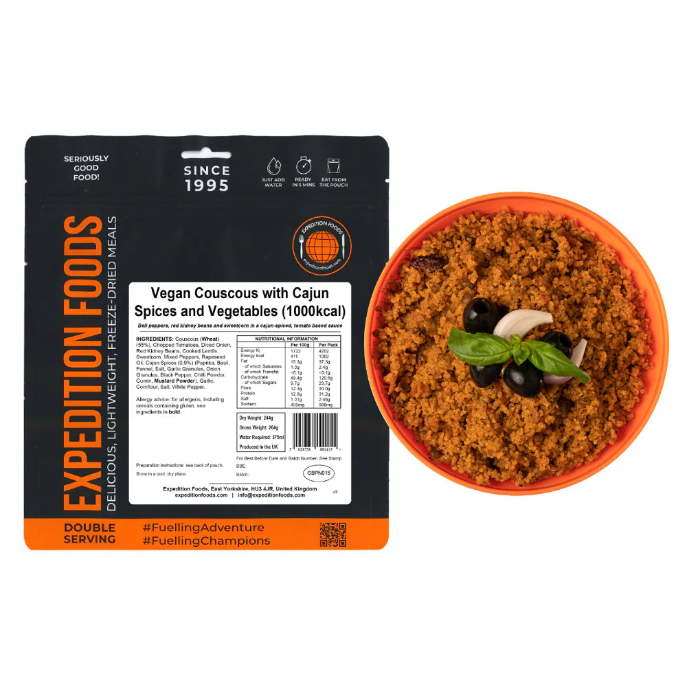 Vegan Couscous with Cajun Spices and Vegetables Pouches