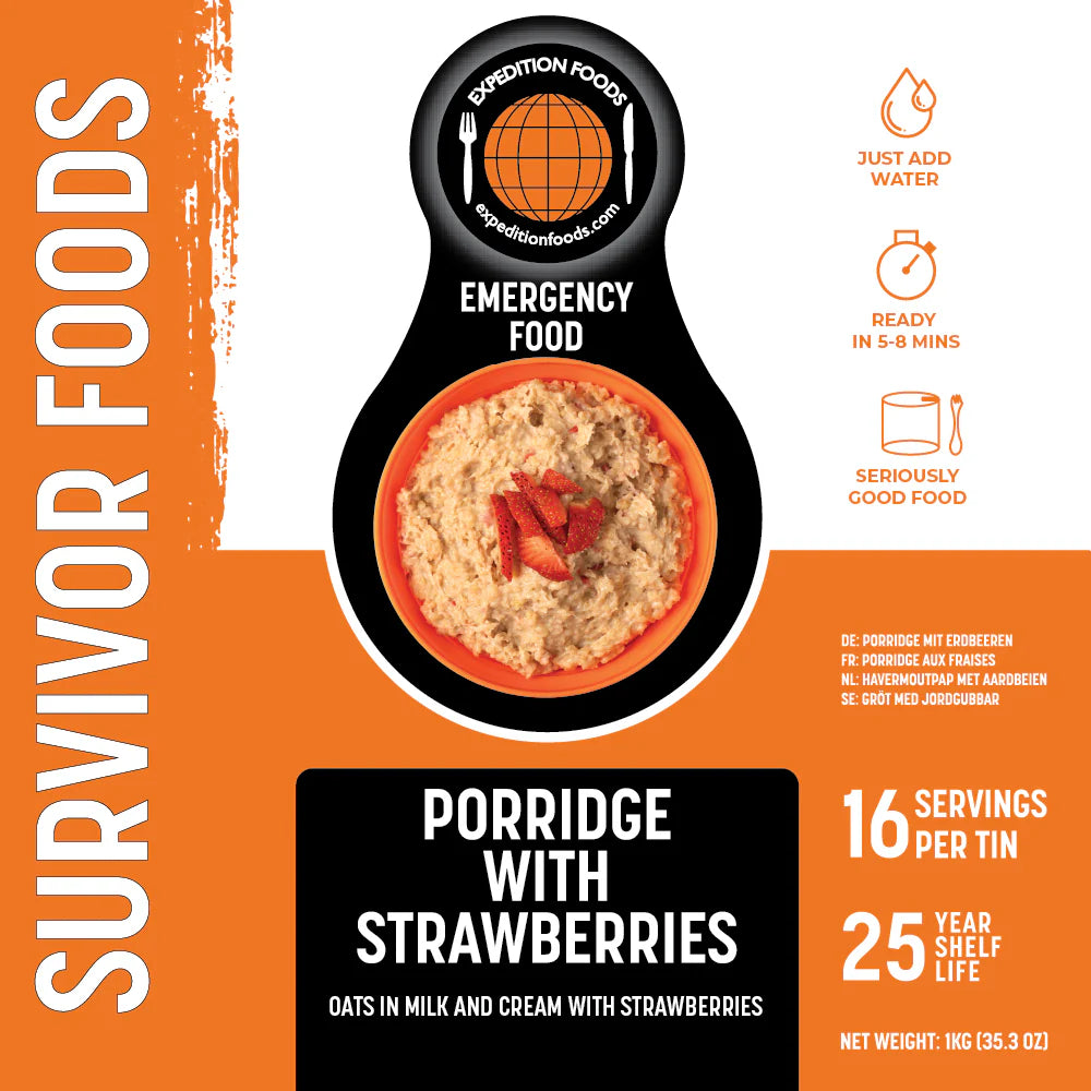 Porridge with Strawberries Tins - 25 Year Shelf Life