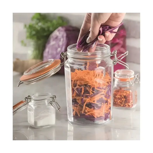 Kilner® Facetted Clip Top Jar 0.95 Litre x 12 - Glass Jar