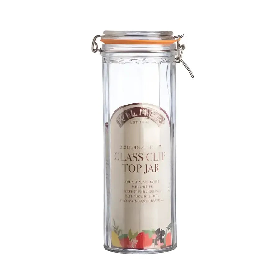 Kilner® Facetted Clip Top Jar 2.2 Litre x 6 - Glass Jar