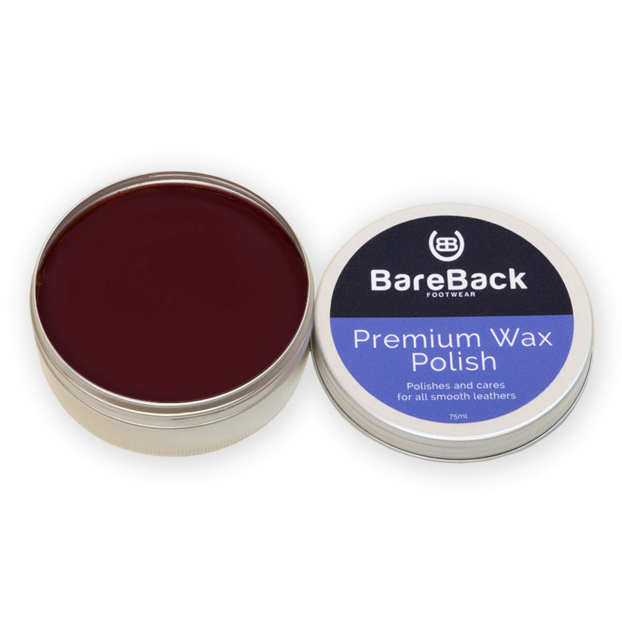 Bareback Footwear Premium Wax Polish- Available in 6 colours 75ml