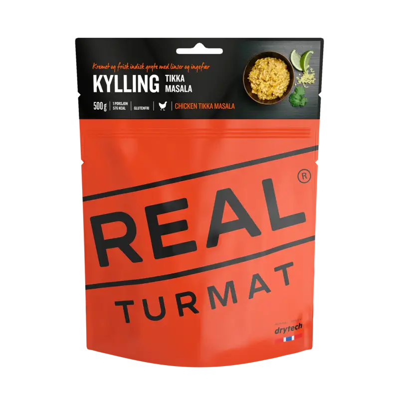 Real Turmat Chicken Tikka Masala Pouches - BULK BUY - Freeze Dried Food