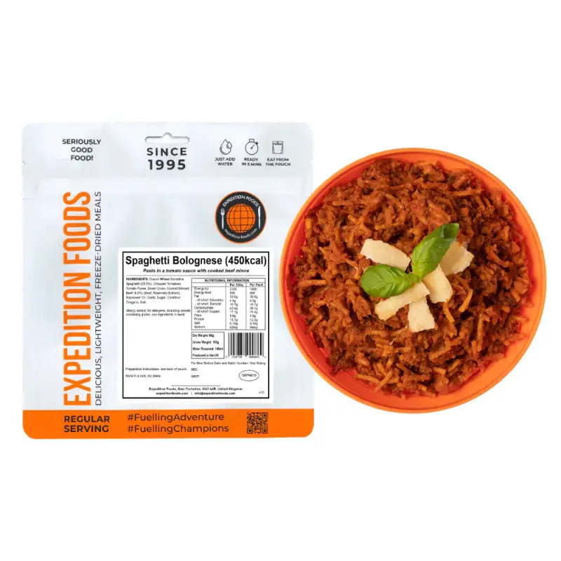 Spaghetti Bolognese Pouches - Single 450Kcal Pouch - Freeze Dried Food