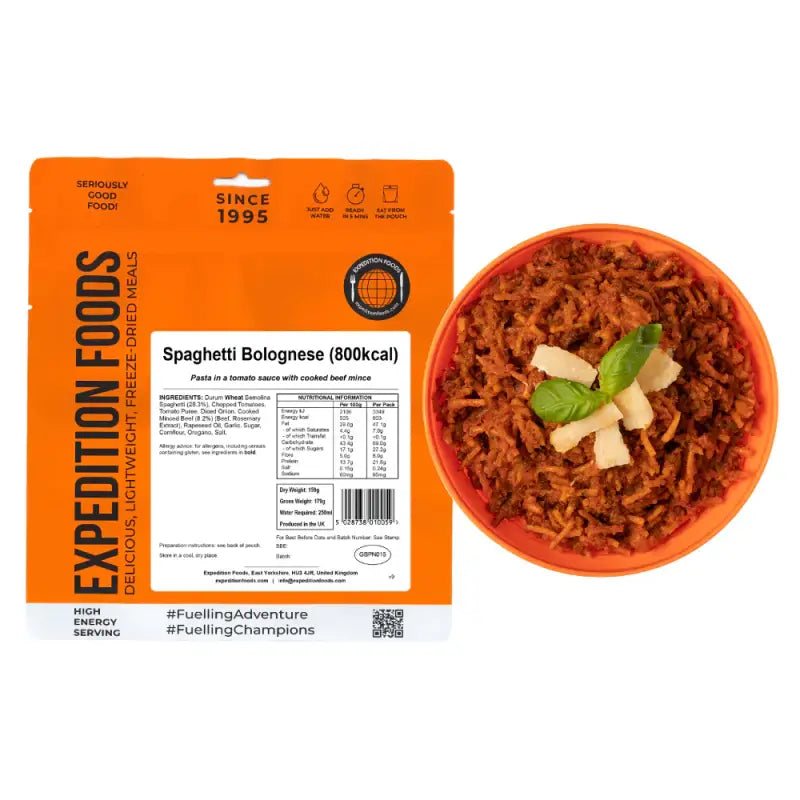 Spaghetti Bolognese Pouches - Single 800Kcal Pouch - Freeze Dried Food