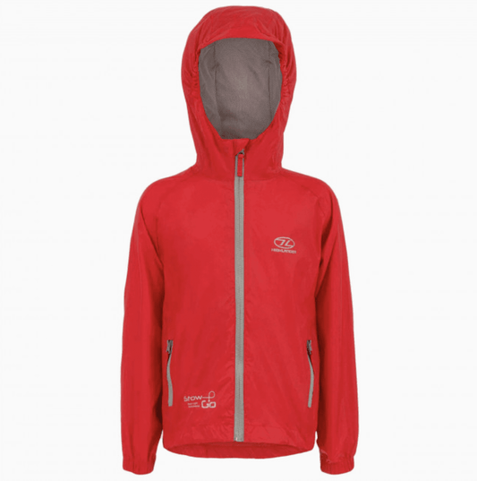Stow And Go Kids Waterproof Jacket - HH 6000mm - Red