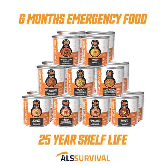 Survivor Foods – 6 Months Emergency Food Tins - Freeze Dried Food