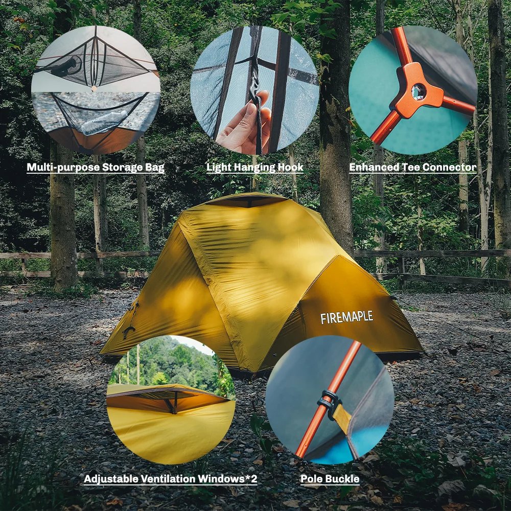 FireMaple Tropics 2 Person Backpacking Tent With Footprint