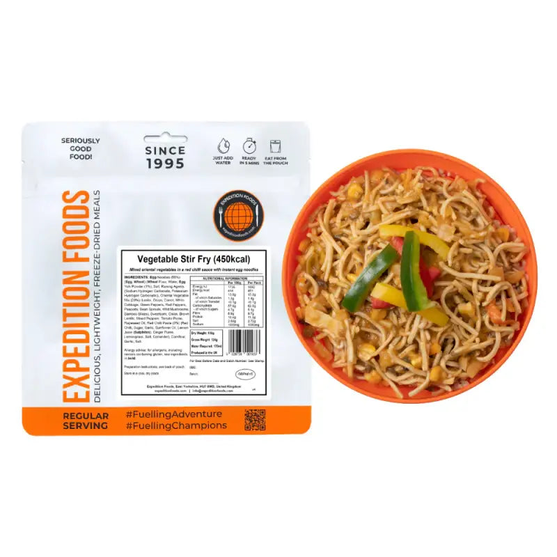 Vegetable Stir Fry Pouches - Single 450Kcal Pouch - Freeze Dried Food