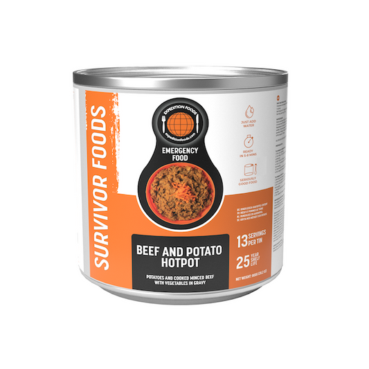 Beef and Potato Hotpot - Box of 6 x 800g Tins - 78 Servings