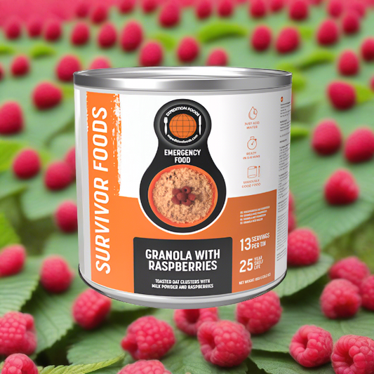 Granola with Raspberries - Box of 6 x 800g Tins - 78 Servings