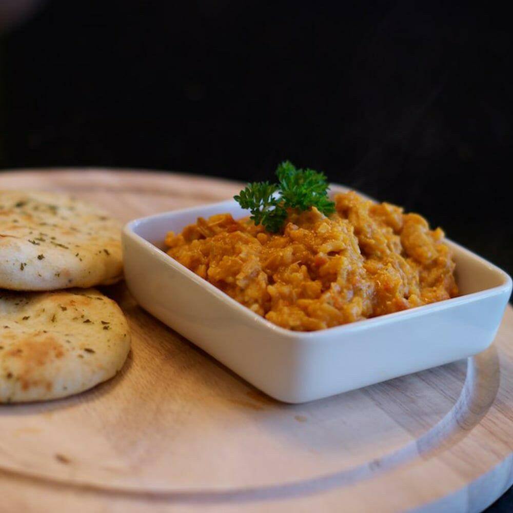 Chicken Tikka with Rice prepared for eating